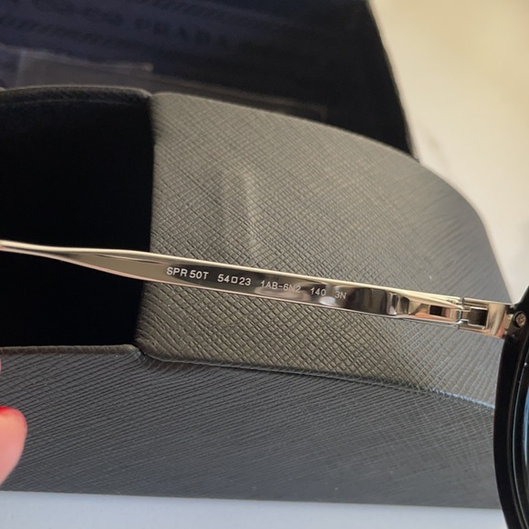 **NIB** Prada sunglasses Black w silver hardware - Picture 7 of 9